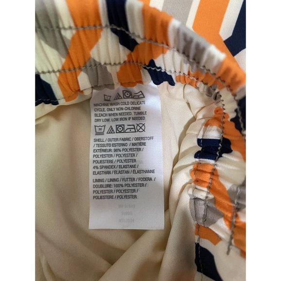 DuJour womens Wide Leg Pants Geometric print Orange Tan Blue Size XS - Picture 6 of 13